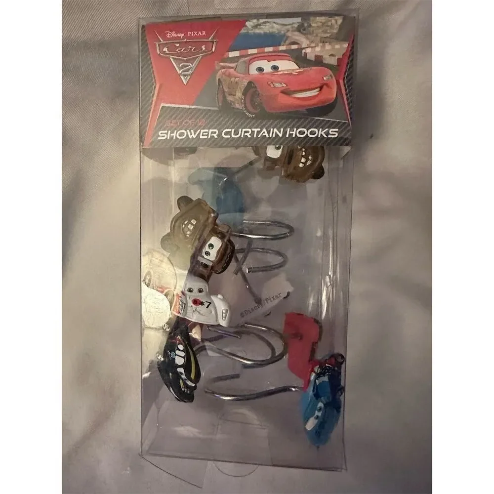 Disney Pixar Cars Shower Curtain Hooks Set of 12 Multicolor Bathroom